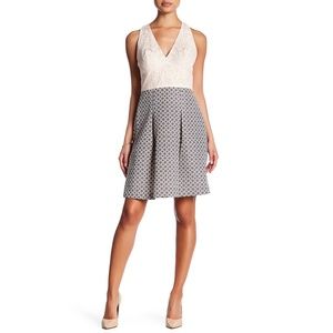 Adrianna Papell Halter Neck Fit & Flare Dress